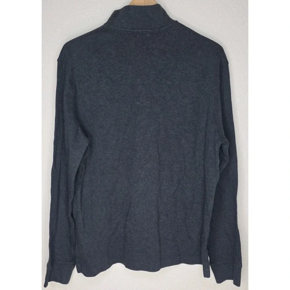 New Polo Ralph Lauren Mens Sweater Pullover Gray Pony Estate-Rib Quarter-Zip Lrg